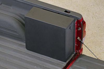 Image showing 7 th Dee Zee 20-1/2 in. x 8-1/2 in. x 18-7/8 in. Texture Black Steel Wheel Well Truck Tool Box with Drawers, 1.9 cu. ft.