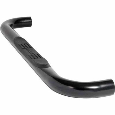 Dee Zee Round Black Powder-Coat Steel Nerf Bar Truck Steps for 1999-2017 Chevrolet Silverado/GMC Sierra Reg Cab, 3 in.