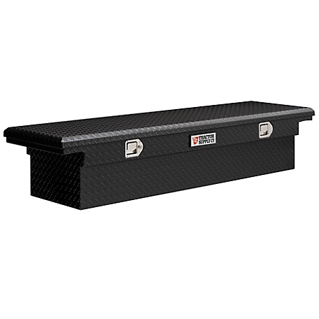 Tractor Supply 69.75 in. x 20 in. x 12 in. Low-Profile Full-Size Single-Lid Truck Tool Box, Black