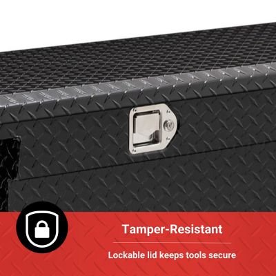 Image showing 6 th Tractor Supply 8 cu. ft. Aluminum Low-Profile Crossover Truck Tool Box for Full-Size Trucks, 70 x 20in., Black