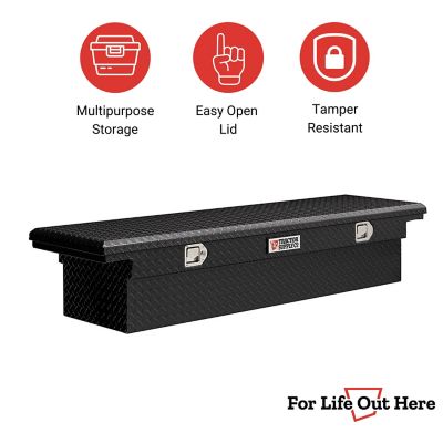 Image showing 7 th Tractor Supply 8 cu. ft. Aluminum Low-Profile Crossover Truck Tool Box for Full-Size Trucks, 70 x 20in., Black