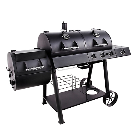 Oklahoma Joe's Longhorn Combo Charcoal/Gas Smoker and Grill with Cover