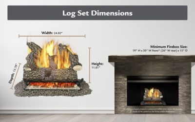 Image showing  24 in. Arlington Ash Vented Gas Log Set, 55,000 BTU