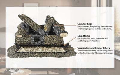 Image showing  24 in. Arlington Ash Vented Gas Log Set, 55,000 BTU