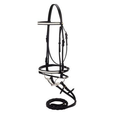 Tough-1 Silver Fox Snaffle Show Bridle, Brown