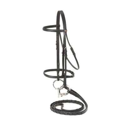 Tough1 Silver Fox Raised Snaffle English Bridle