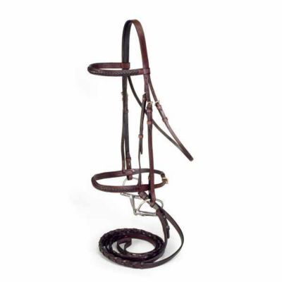 Tough1 Knit Braided Show English Bridle with Laced Reins