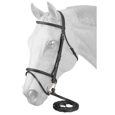 Tough-1 Padded Flash Noseband Snaffle Bridle