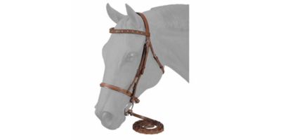 Tough-1 Raised Snaffle English Bridle with Spaced Stone Crystals