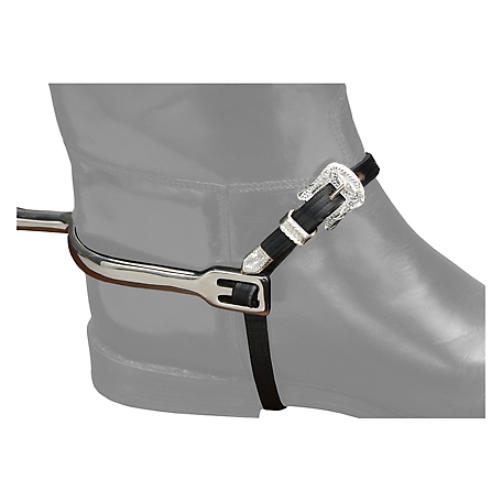 Tough-1 Unisex Leather EquiRoyal Spur Straps, Silver Buckle