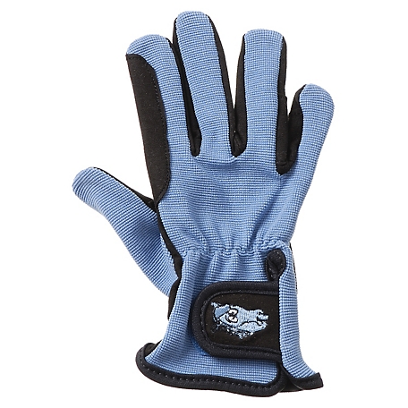 Tough-1 Unisex Kids' Synthetic Leather Embroidered Gloves with Spandex Back