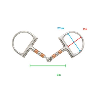 Image showing  Copper Roller Mouth Racing D-Ring Bit, 5 in. Mouthpiece