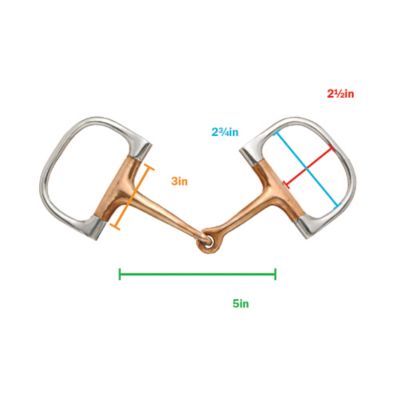 Image showing  Copper Barrel Mouth D-Ring Snaffle Bit, 5 in. Mouthpiece