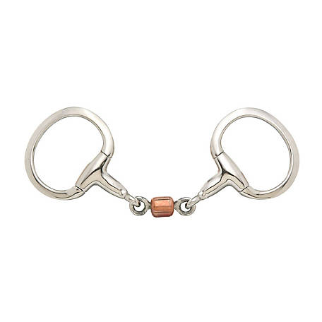 Tough-1 Eggbutt Snaffle Bit with 5 in. 3 pc. Roller Mouthpiece