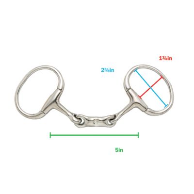 Image showing  3 pc. Eggbutt Snaffle Bit, 5 in. Mouthpiece