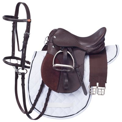 Tough-1 All-Purpose Miniature Horse English Saddle Set, 12 in.