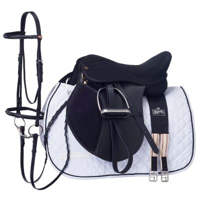 Tough1 Pro Am All-Purpose English Saddle Set, 17-1/2 in.