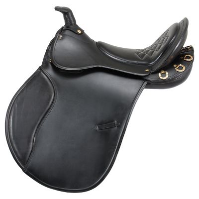 Tough1 Endurance Marathon English Saddle with Horn Set, Black, 21 in., 20 lb.