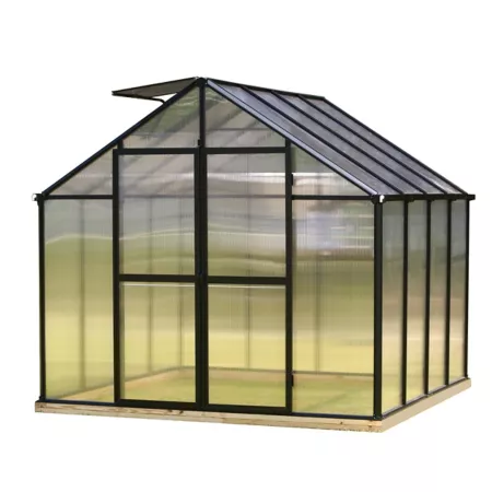 Monticello 8 ft L x 8 ft W Black Garden Greenhouse Hobby Greenhouses