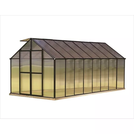 Monticello Black Garden Greenhouse 16-ft x 8-ft Hobby Greenhouses