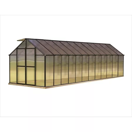 Monticello Black Garden Greenhouse 24-ft x 8-ft Hobby Greenhouses