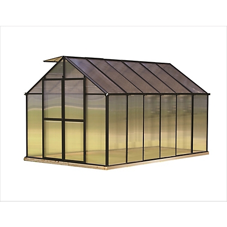 Monticello 12 ft. x 8 ft. Black Polycarbonate Greenhouse, Premium Package