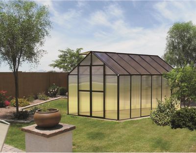 Image showing  12 ft. L x 8 ft. W Black Polycarbonate Greenhouse, Premium Package