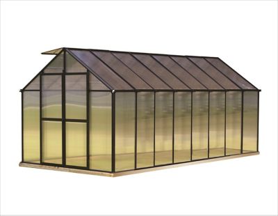 Monticello 16 ft. x 8 ft. Black Backyard Greenhouse, Premium Package -  MONT-16-BK-PREMIUM