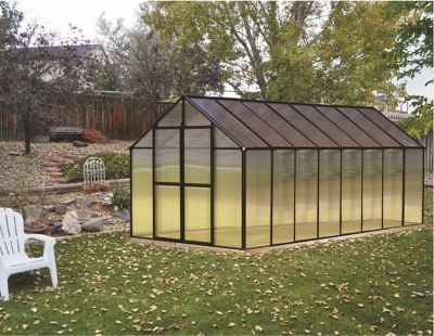 Image showing  16 L x 8 W ft. Black Backyard Greenhouse, Premium Package