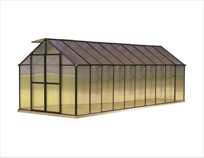 Monticello 20 ft. x 8 ft. Black Backyard Greenhouse, Premium Package