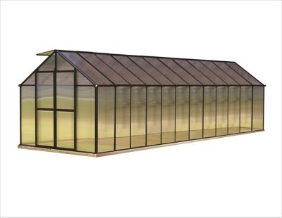 Monticello 24 ft. x 8 ft. Black Backyard Greenhouse, Premium Package