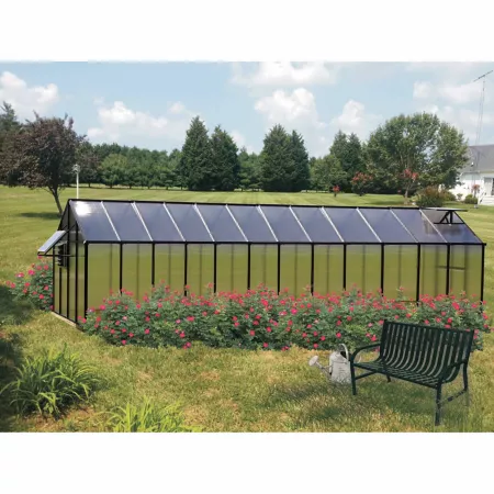 Monticello Black Mojave Greenhouse 8-ft x 24-ft Commercial Greenhouses