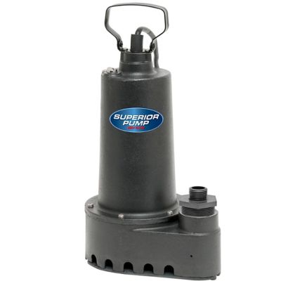 Superior Pump 1/2 HP 120V Electric Submersible Cast Iron Utility Pump, 4,200 GPH