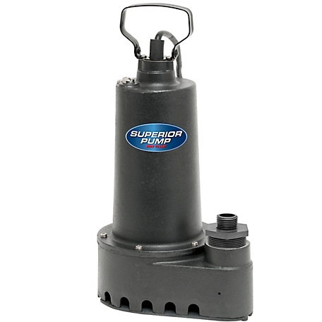 Superior Pump 1/2 HP Submersible Cast Iron Utility Pump, 91501