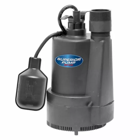 Superior Pump Thermoplastic Electric Submersible Sump Pump 1/3 HP 120V 2 400 GPH Sump Pumps