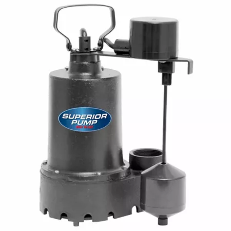 Superior Pump Cast Iron Submersible Electric Sump Pump 1/3 HP 120V 2 760 GPH Sump Pumps