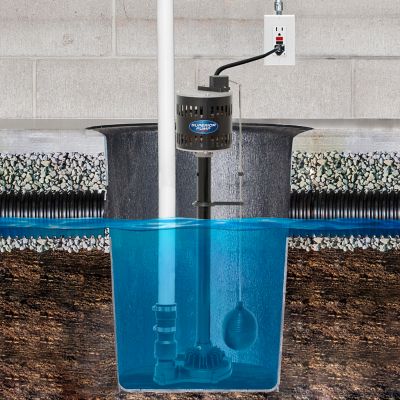 Image showing 7 th Superior Pump 1/3 HP 120V Electric Thermoplastic Pedestal Sump Pump, 3,000 GPH