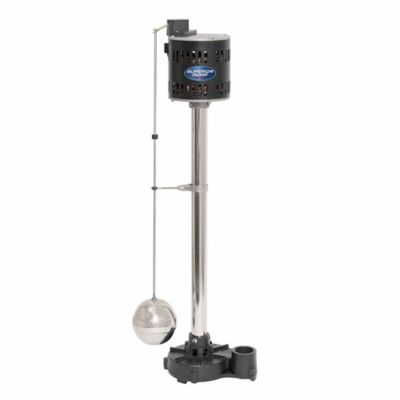 Superior Pump 1/3 HP 120V Electric Stainless Steel/Cast Iron Pedestal Sump Pump, 3,000 GPH