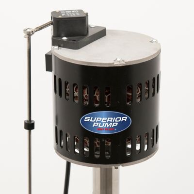 Image showing 6 th Superior Pump 1/3 HP 120V Electric Stainless Steel/Cast Iron Pedestal Sump Pump, 3,000 GPH