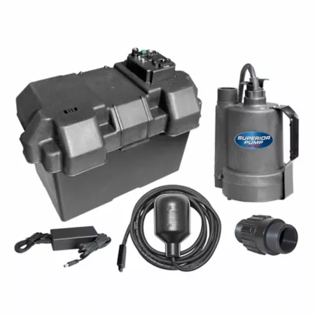 Superior Pump 12V 1 380 GPH Submersible Backup Sump Pump System Sump Pumps