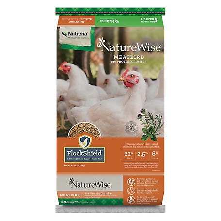 Nutrena NatureWise Meatbird Crumbles Poultry Feed, 40 lb.