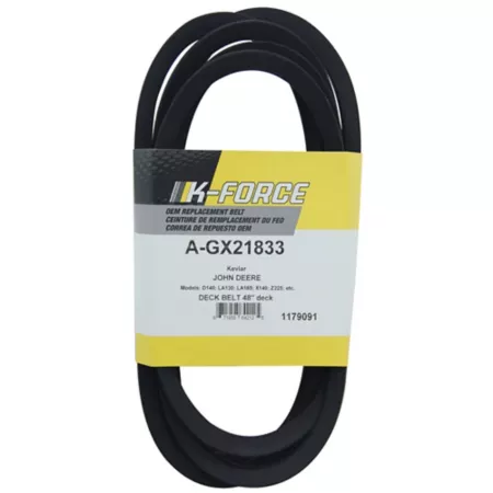 A & I Products 48 in Aramid Lawn Mower Deck Belt for John Deere Mowers GX21833 Mower Belts