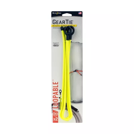 Nite Ize Neon Yellow Twist Loop Equipment Ties 24 in 2 Pack Twist Ties