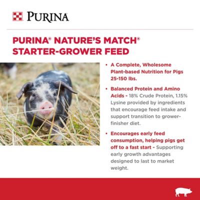 Image showing  Nature's Match Pig Starter-Grower Pelleted Swine Feed, 50 lb. Bag