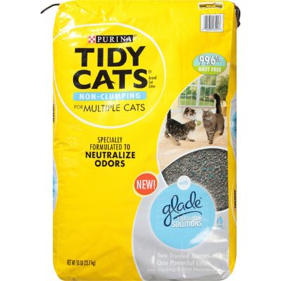 Tidy Cats Non Clumping Cat Litter; Glade Clear Springs Multi Cat Litter - 50 lb. Bag Tidy Cats Cat Litter