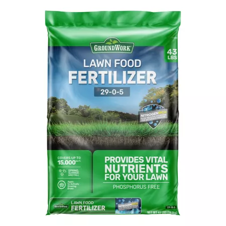 GroundWork 43 lb 15 000 sq ft 29-0-5 Food-grade Lawn Fertilizer Fertilizers