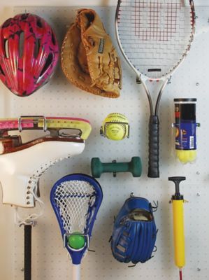 Image showing  (2) 22 in. x 18 in. x 1/8 in. White Polypropylene Pegboards with 3/16 in. Hole Size