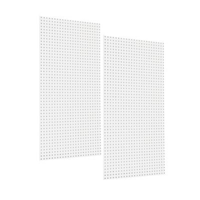 Triton Products (2) 24 in. x 48 in. x 1/4 in. White Polypropylene Pegboards with 9/32 in. Hole Size and 1 in. O.C. Hole Spacing