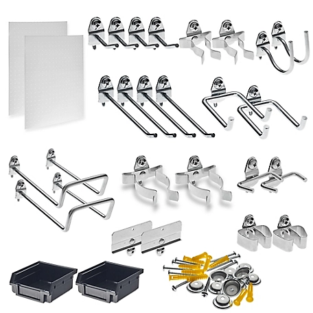 Triton Products Wall Organizer, 24 Hooks, 2 DuraBoards, 4 pc. Bin System and Mounting Hardware Kit