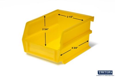 Image showing  (4) Small and (4) Large Polypropylene Hanging Bins and Bin Clip Kit, Yellow